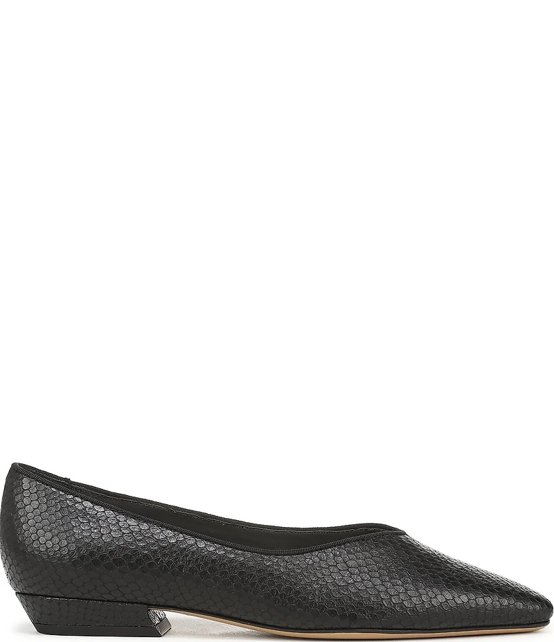 Sarto by Franco Sarto Dasia Snake Embossed Leather Snip Toe Flat Pumps