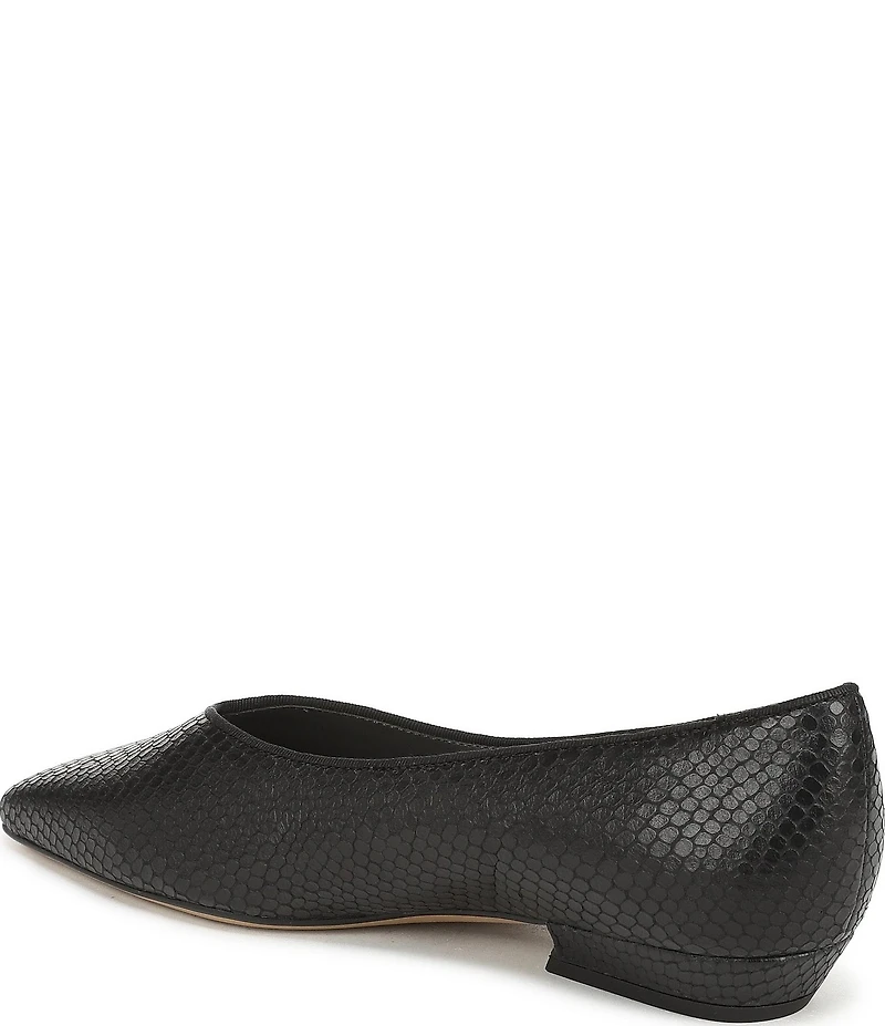 Sarto by Franco Sarto Dasia Snake Embossed Leather Snip Toe Flat Pumps