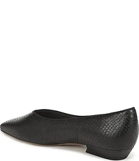 Sarto by Franco Sarto Dasia Snake Embossed Leather Snip Toe Flat Pumps
