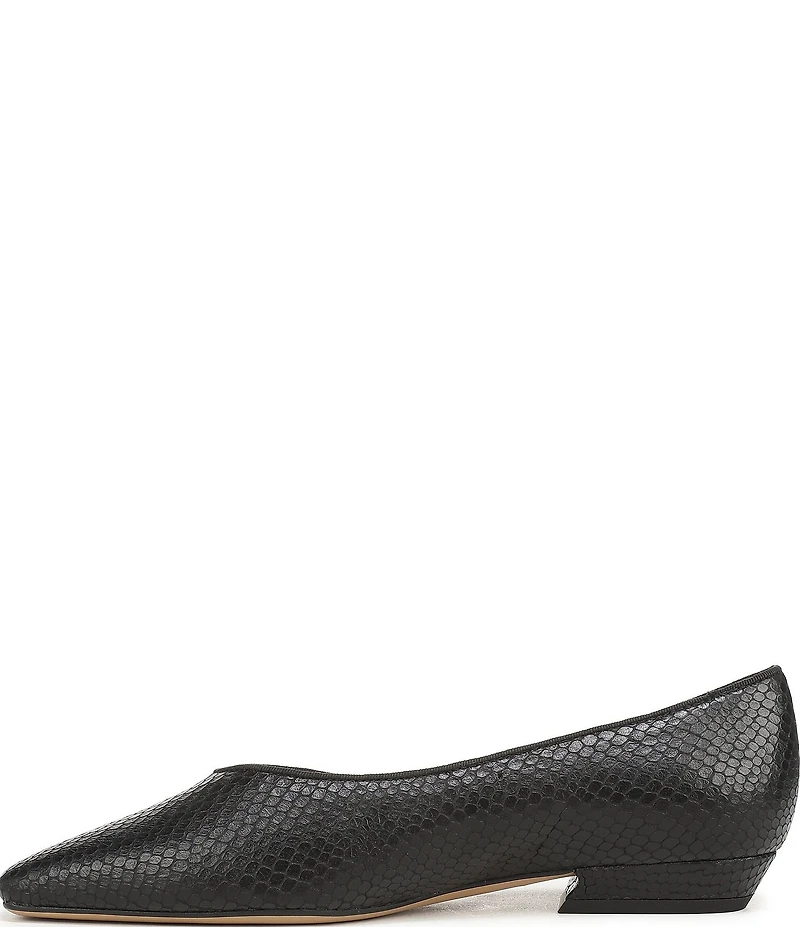 Sarto by Franco Sarto Dasia Snake Embossed Leather Snip Toe Flat Pumps