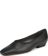 Sarto by Franco Sarto Dasia Snake Embossed Leather Snip Toe Flat Pumps