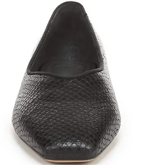 Sarto by Franco Sarto Dasia Snake Embossed Leather Snip Toe Flat Pumps