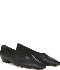 Sarto by Franco Sarto Dasia Snake Embossed Leather Snip Toe Flat Pumps