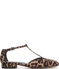 Sarto by Franco Sarto Delmira Leopard Print T-Strap Flats