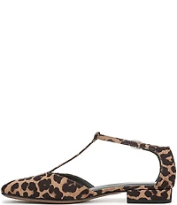 Sarto by Franco Sarto Delmira Leopard Print T-Strap Flats