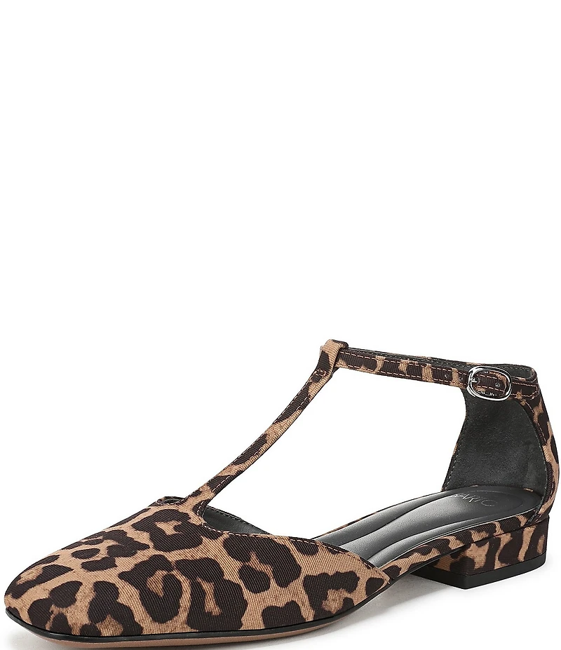 Sarto by Franco Sarto Delmira Leopard Print T-Strap Flats