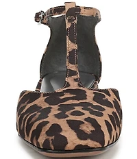 Sarto by Franco Sarto Delmira Leopard Print T-Strap Flats
