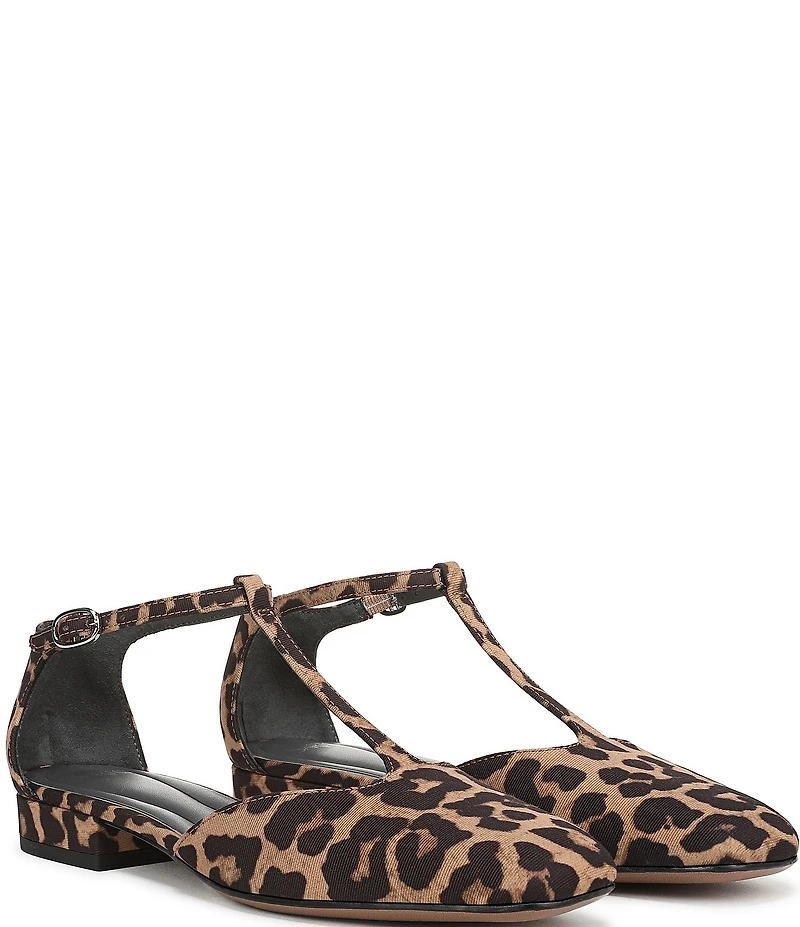 Sarto by Franco Sarto Delmira Leopard Print T-Strap Flats