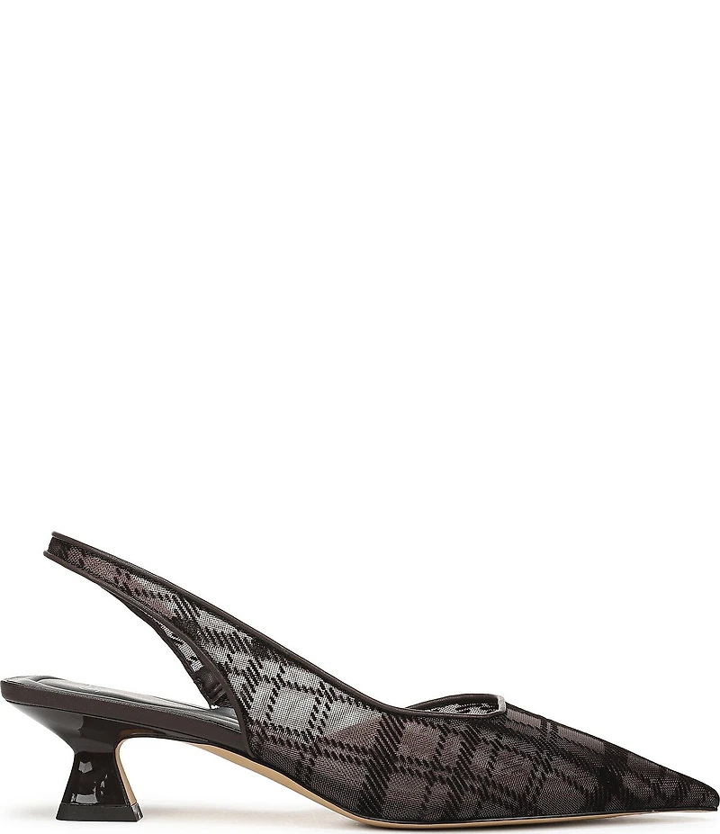 Sarto by Franco Sarto Devin Plaid Mesh Pointed Toe Slingback Pumps