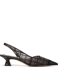 Sarto by Franco Sarto Devin Plaid Mesh Pointed Toe Slingback Pumps