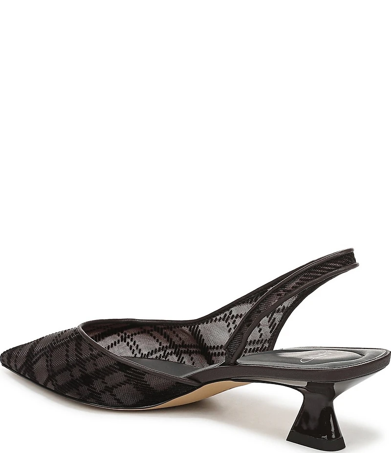 Sarto by Franco Sarto Devin Plaid Mesh Pointed Toe Slingback Pumps