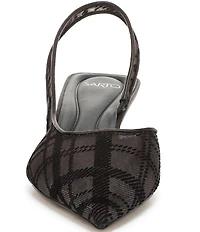 Sarto by Franco Sarto Devin Plaid Mesh Pointed Toe Slingback Pumps