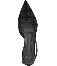 Sarto by Franco Sarto Devin Plaid Mesh Pointed Toe Slingback Pumps