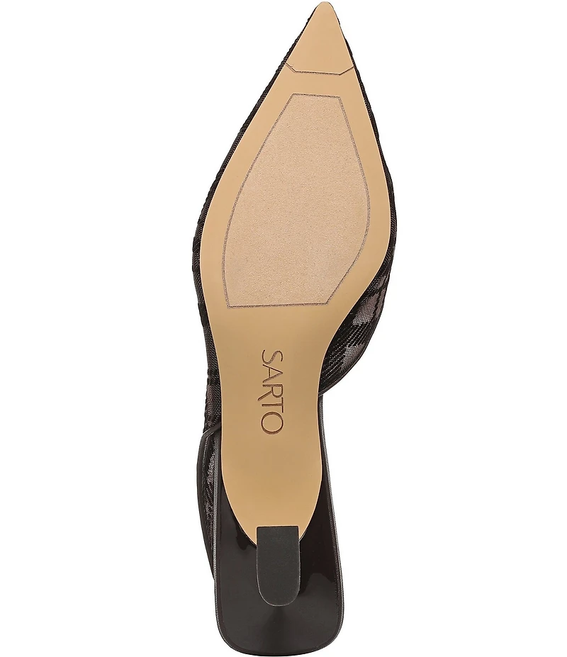 Sarto by Franco Sarto Devin Plaid Mesh Pointed Toe Slingback Pumps