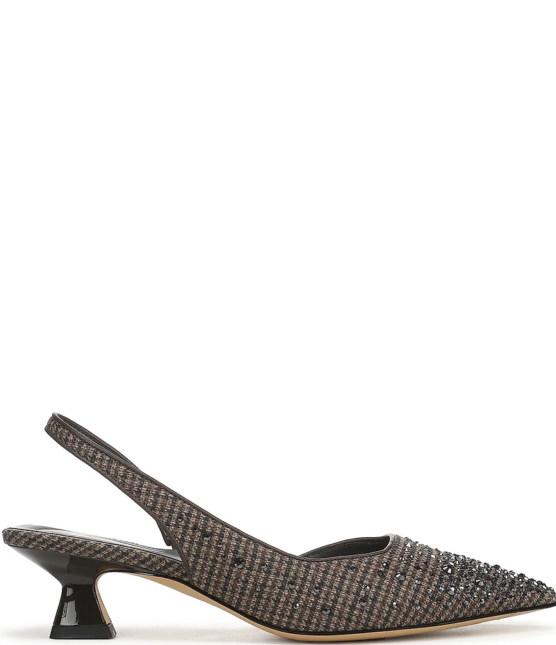 Sarto by Franco Sarto Devin Rhinestone Embellished Houndstooth Pointed Toe Slingback Pumps