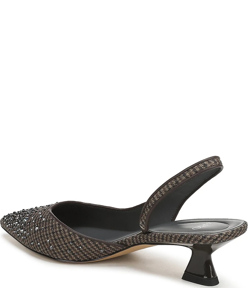 Sarto by Franco Sarto Devin Rhinestone Embellished Houndstooth Pointed Toe Slingback Pumps