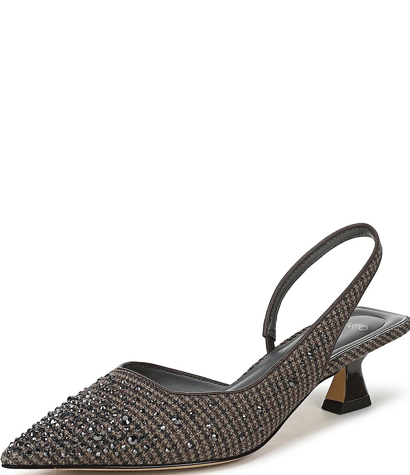 Sarto by Franco Sarto Devin Rhinestone Embellished Houndstooth Pointed Toe Slingback Pumps