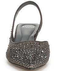 Sarto by Franco Sarto Devin Rhinestone Embellished Houndstooth Pointed Toe Slingback Pumps