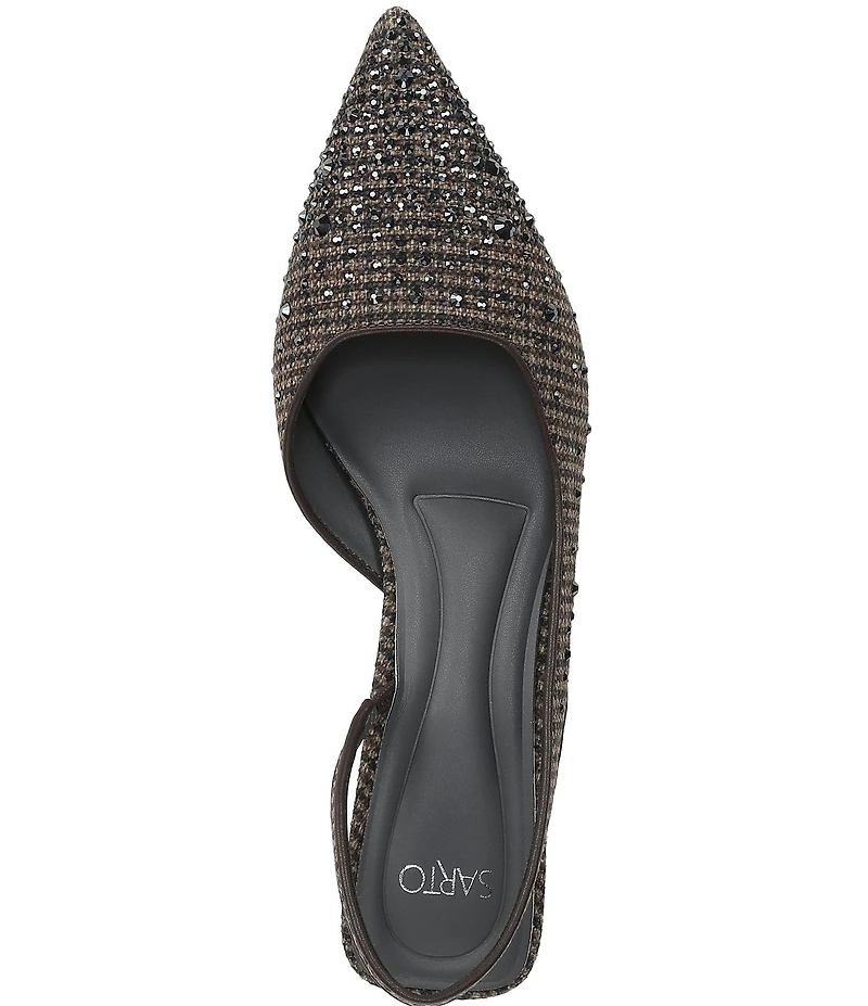 Sarto by Franco Sarto Devin Rhinestone Embellished Houndstooth Pointed Toe Slingback Pumps