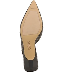 Sarto by Franco Sarto Devin Rhinestone Embellished Houndstooth Pointed Toe Slingback Pumps