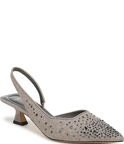 Sarto by Franco Sarto Devin Rhinestone Embellished Pointed Toe Slingback Pumps