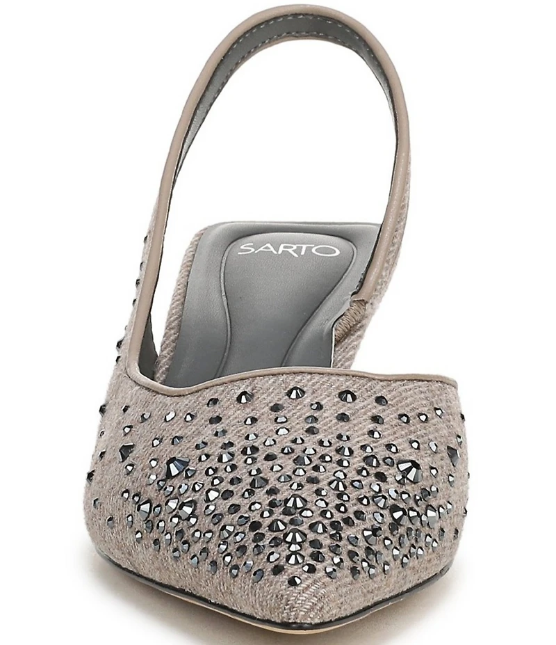 Sarto by Franco Sarto Devin Rhinestone Embellished Pointed Toe Slingback Pumps