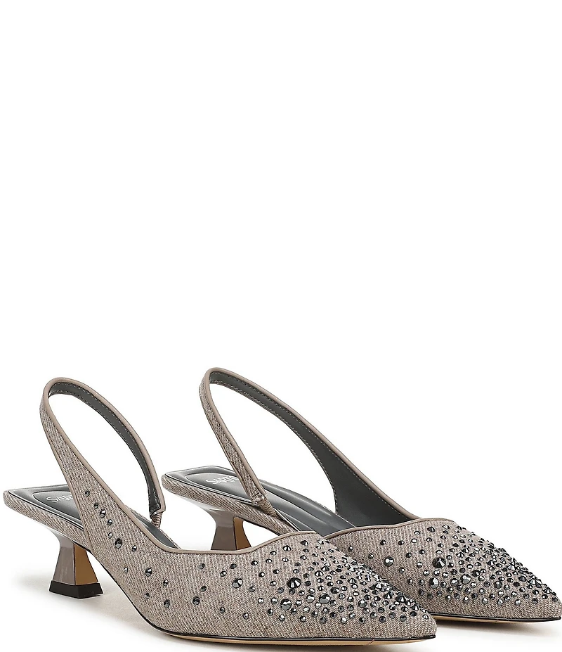 Sarto by Franco Sarto Devin Rhinestone Embellished Pointed Toe Slingback Pumps