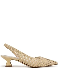 Sarto by Franco Sarto Devin Woven Pointed Toe Slingback Kitten Heel Pumps