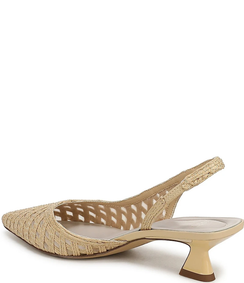 Sarto by Franco Sarto Devin Woven Pointed Toe Slingback Kitten Heel Pumps