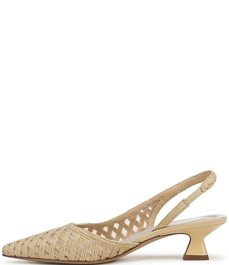 Sarto by Franco Sarto Devin Woven Pointed Toe Slingback Kitten Heel Pumps