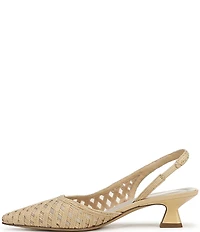 Sarto by Franco Sarto Devin Woven Pointed Toe Slingback Kitten Heel Pumps