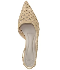 Sarto by Franco Sarto Devin Woven Pointed Toe Slingback Kitten Heel Pumps