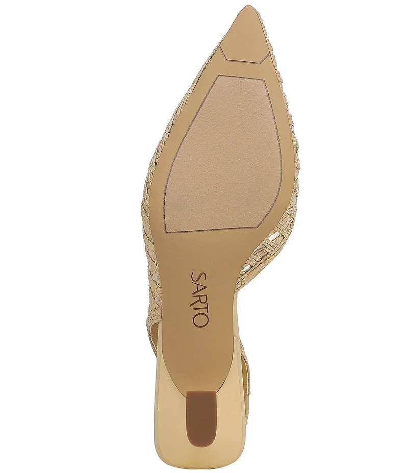 Sarto by Franco Sarto Devin Woven Pointed Toe Slingback Kitten Heel Pumps
