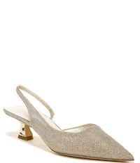 Sarto by Franco Sarto Devin 2 Metallic Fabric Kitten Heel Slingback Pumps