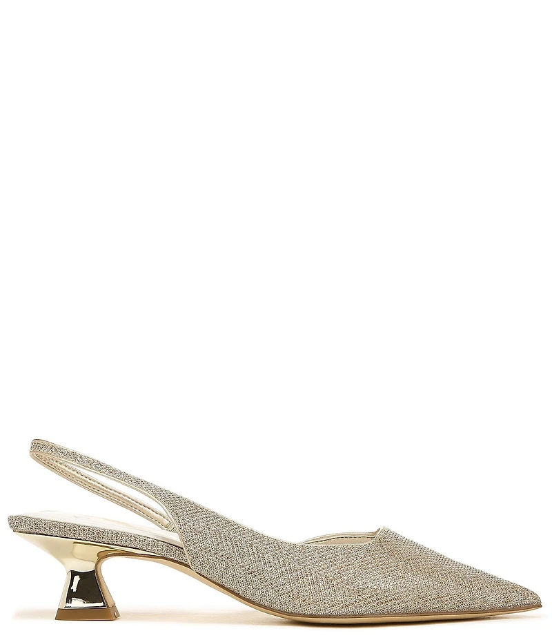 Sarto by Franco Sarto Devin 2 Metallic Fabric Kitten Heel Slingback Pumps
