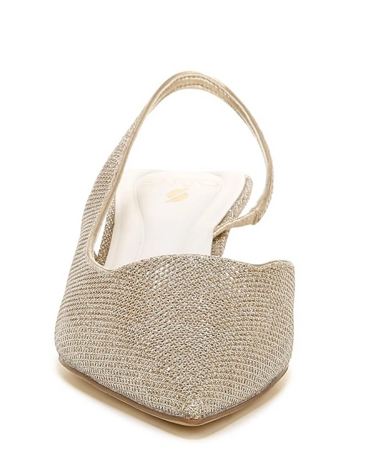 Sarto by Franco Sarto Devin 2 Metallic Fabric Kitten Heel Slingback Pumps