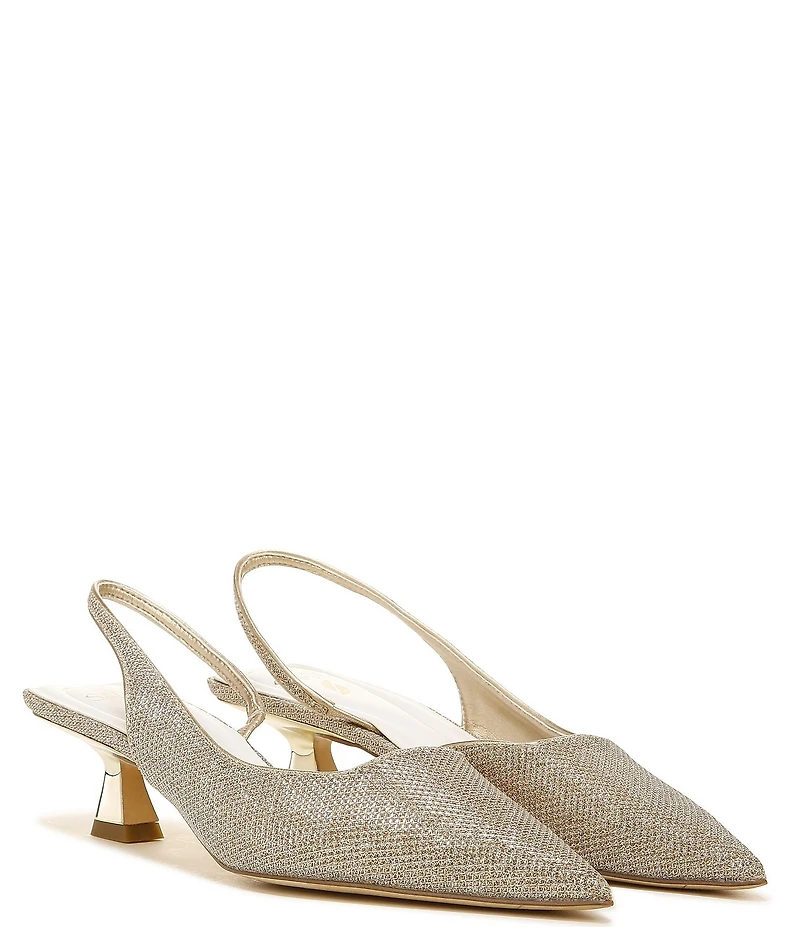 Sarto by Franco Sarto Devin 2 Metallic Fabric Kitten Heel Slingback Pumps