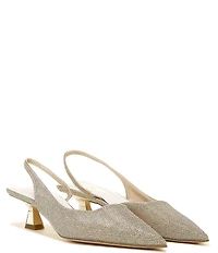 Sarto by Franco Sarto Devin 2 Metallic Fabric Kitten Heel Slingback Pumps