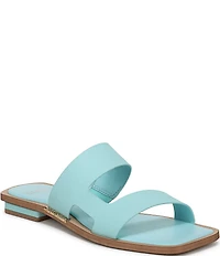 Sarto by Franco Sarto Emily Lizard Embossed Leather Square Toe Slide Sandals