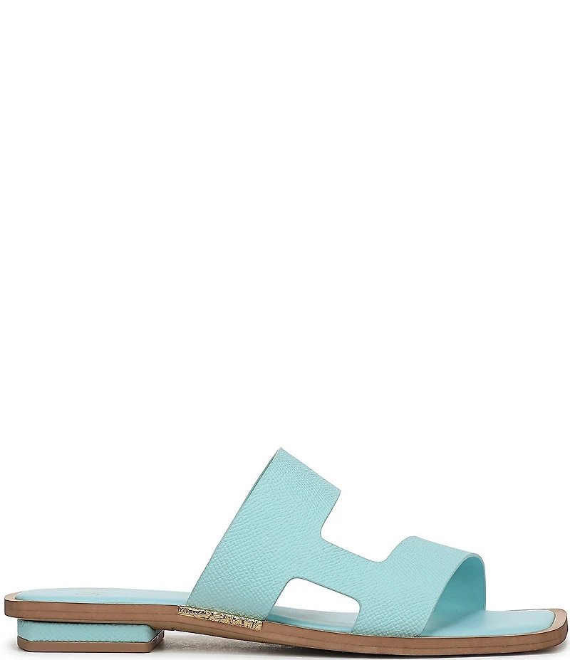 Sarto by Franco Sarto Emily Lizard Embossed Leather Square Toe Slide Sandals