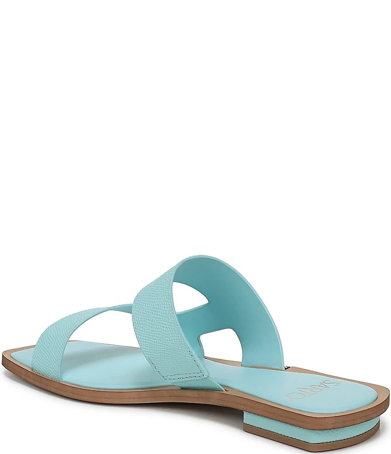 Sarto by Franco Sarto Emily Lizard Embossed Leather Square Toe Slide Sandals