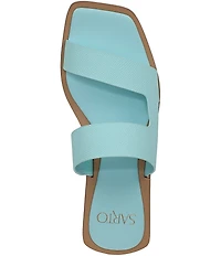 Sarto by Franco Sarto Emily Lizard Embossed Leather Square Toe Slide Sandals