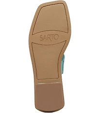 Sarto by Franco Sarto Emily Lizard Embossed Leather Square Toe Slide Sandals