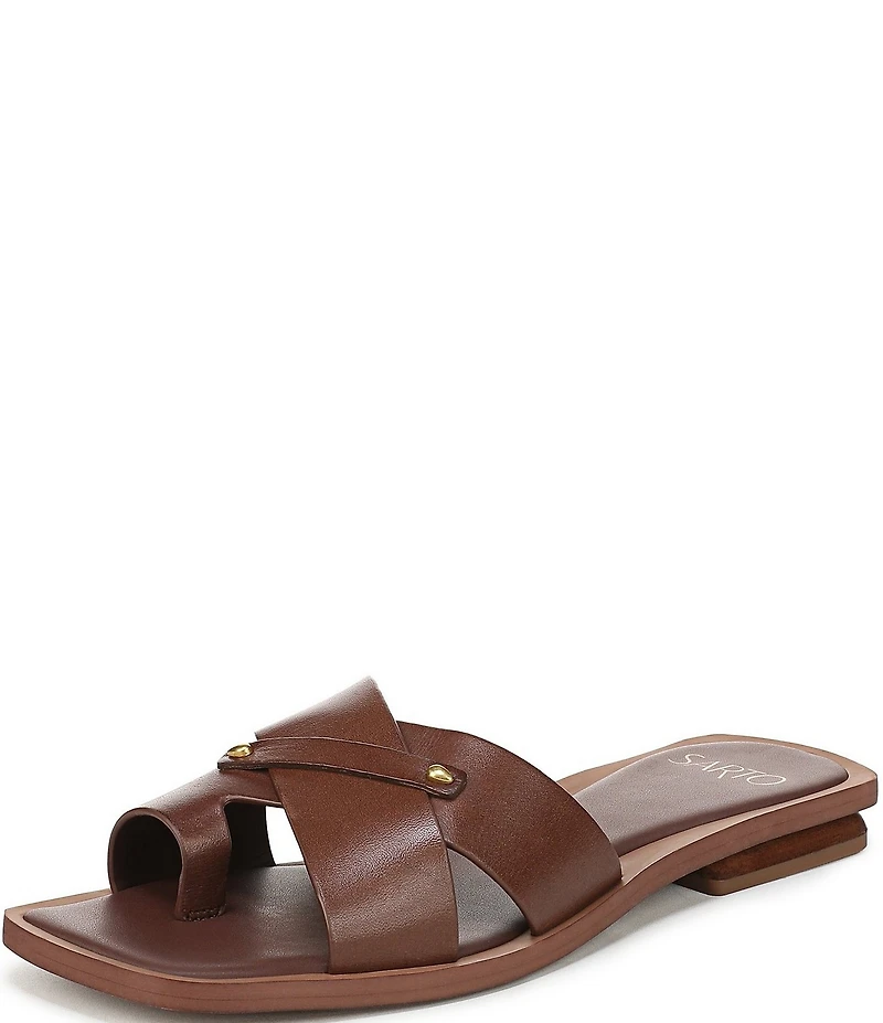 Sarto by Franco Sarto Etta Leather Toe Loop Flat Sandals
