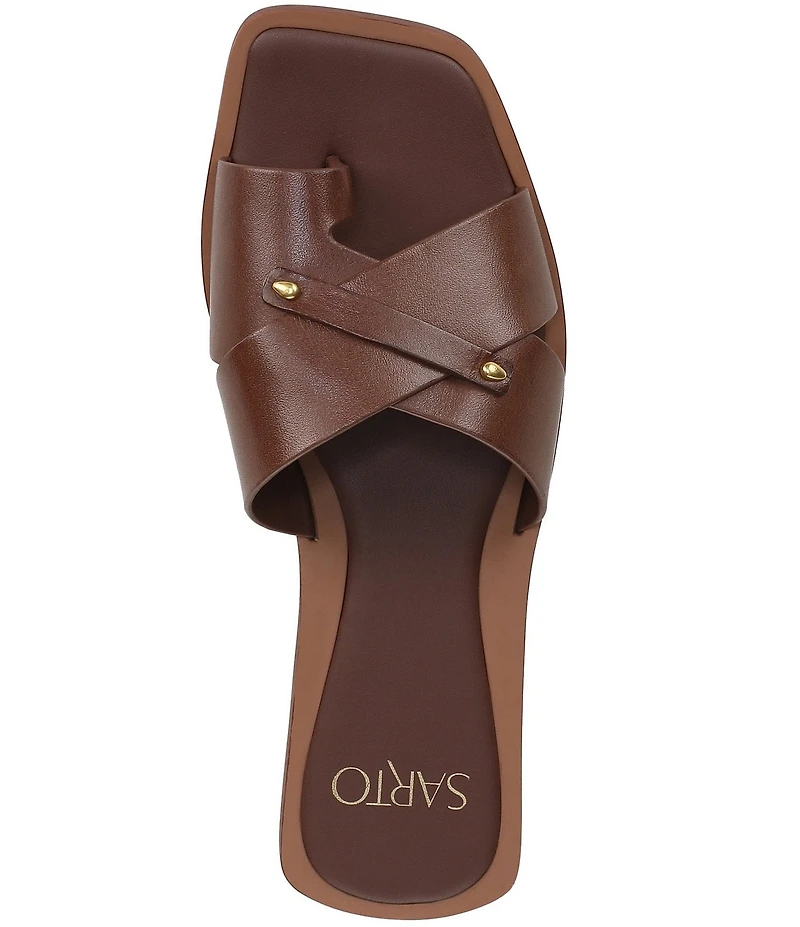 Sarto by Franco Sarto Etta Leather Toe Loop Flat Sandals