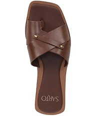 Sarto by Franco Sarto Etta Leather Toe Loop Flat Sandals