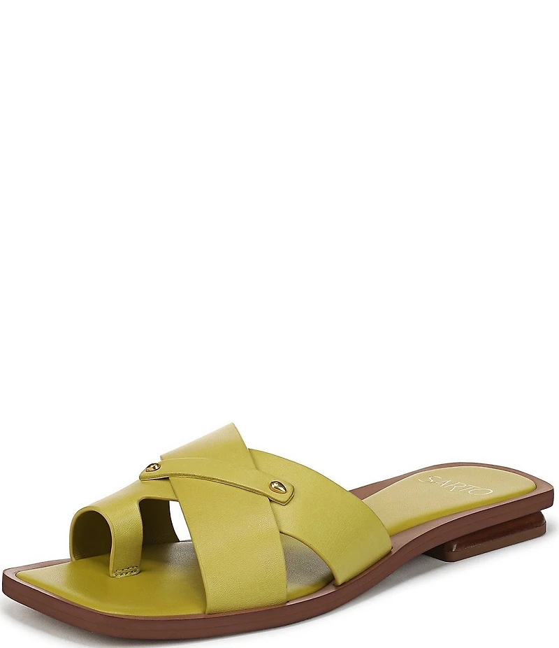 Sarto by Franco Sarto Etta Leather Toe Loop Flat Sandals