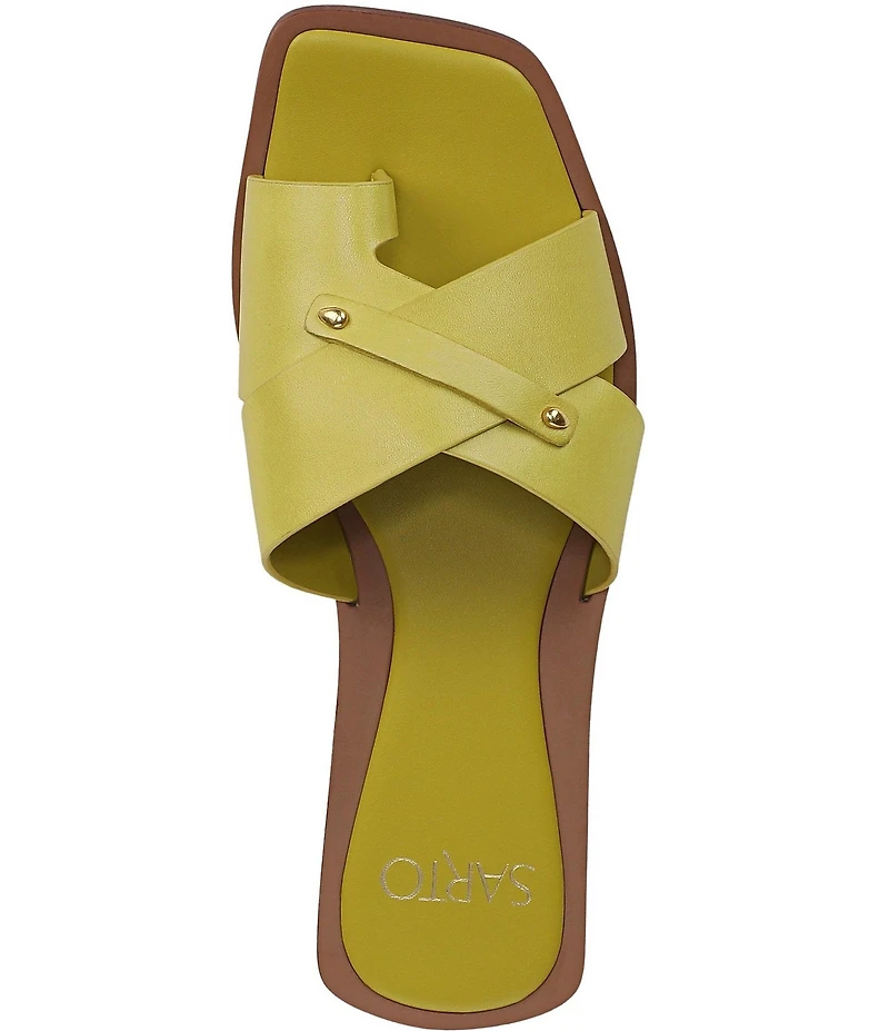 Sarto by Franco Sarto Etta Leather Toe Loop Flat Sandals