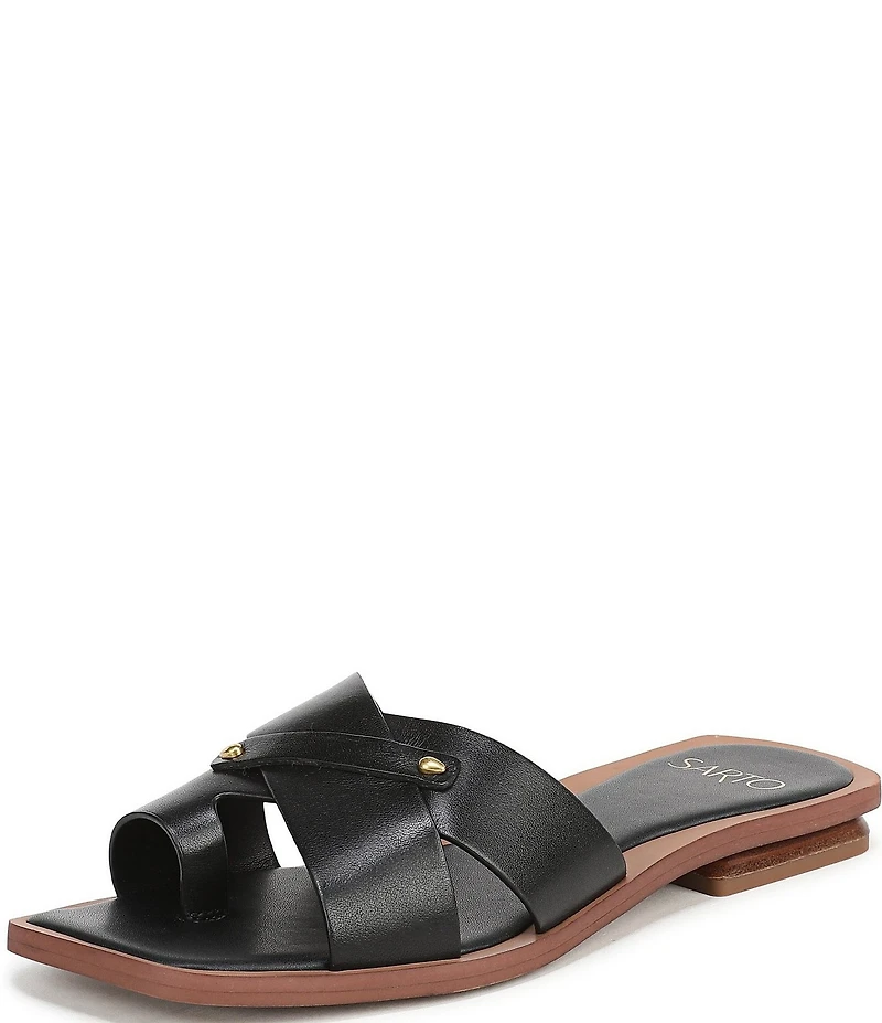 Sarto by Franco Sarto Etta Leather Toe Loop Flat Sandals