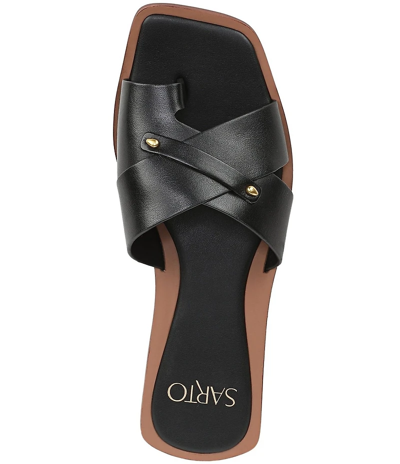Sarto by Franco Sarto Etta Leather Toe Loop Flat Sandals